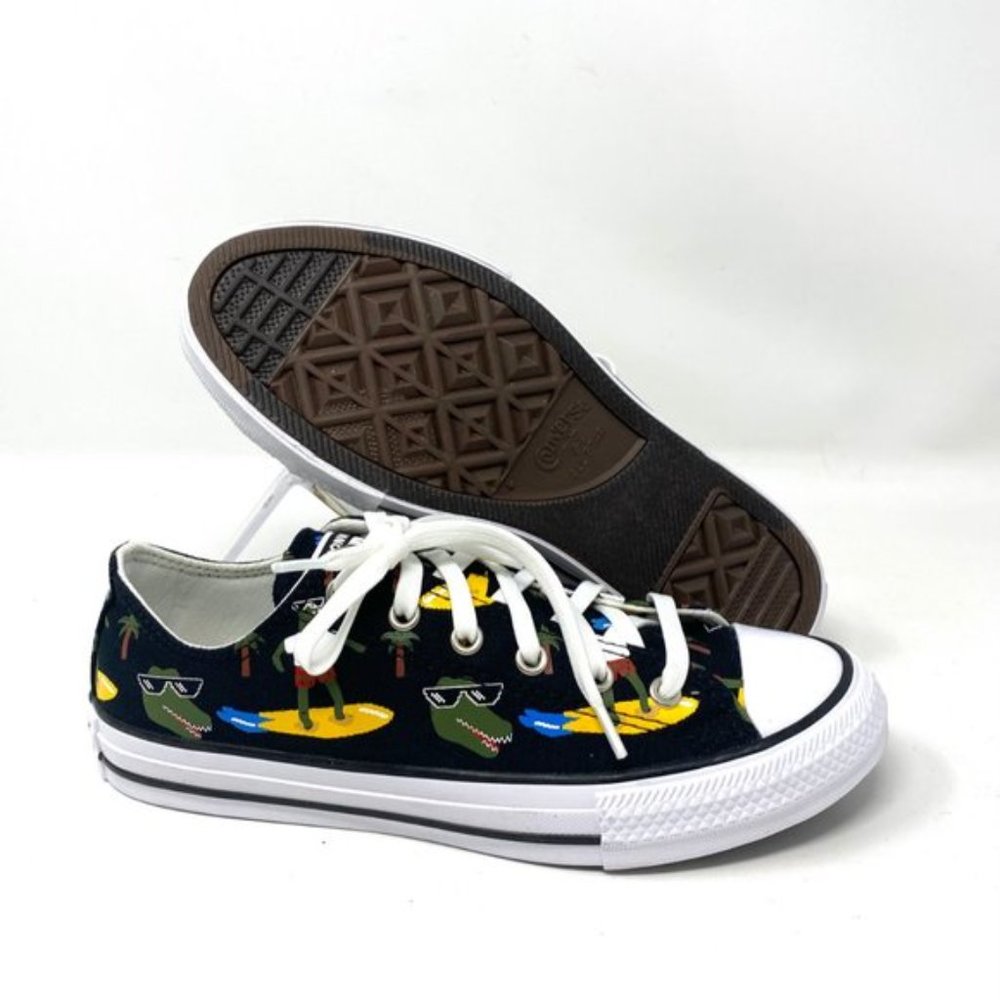 CONVERSE 671293F CTAS OX Croco Furf Black Canvas Unique Women's Low Top Sneakers - Picture 5 of 10